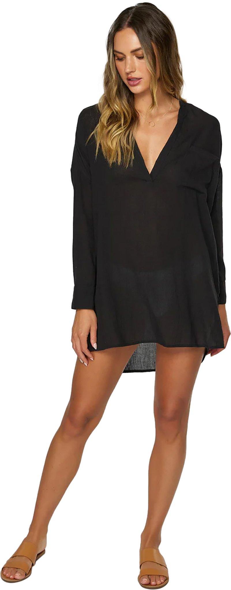 Product gallery image number 3 for product Belizin Woven Long Sleeve Mini Coverup Dress - Women's