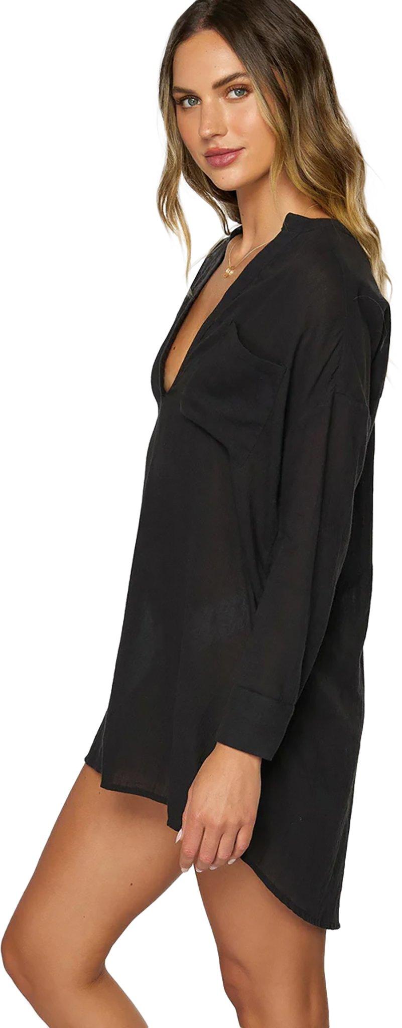 Product gallery image number 6 for product Belizin Woven Long Sleeve Mini Coverup Dress - Women's