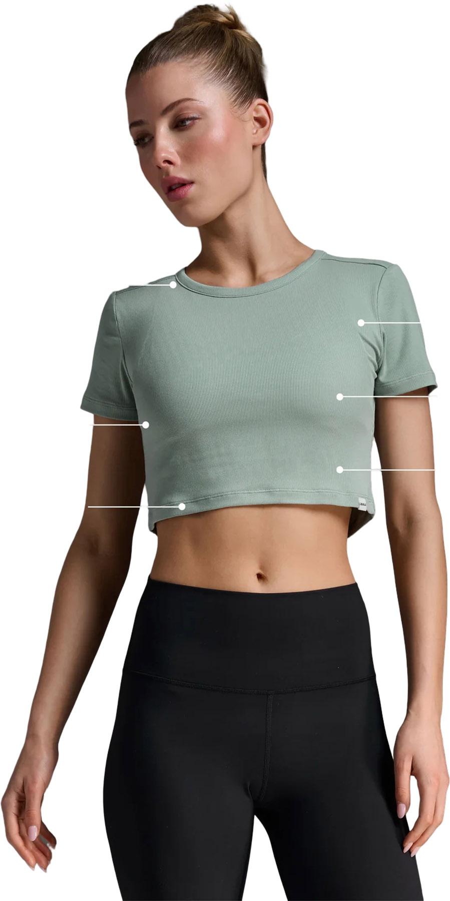 Product gallery image number 4 for product Fluid Modal Ribbed Crop T-Shirt - Women's
