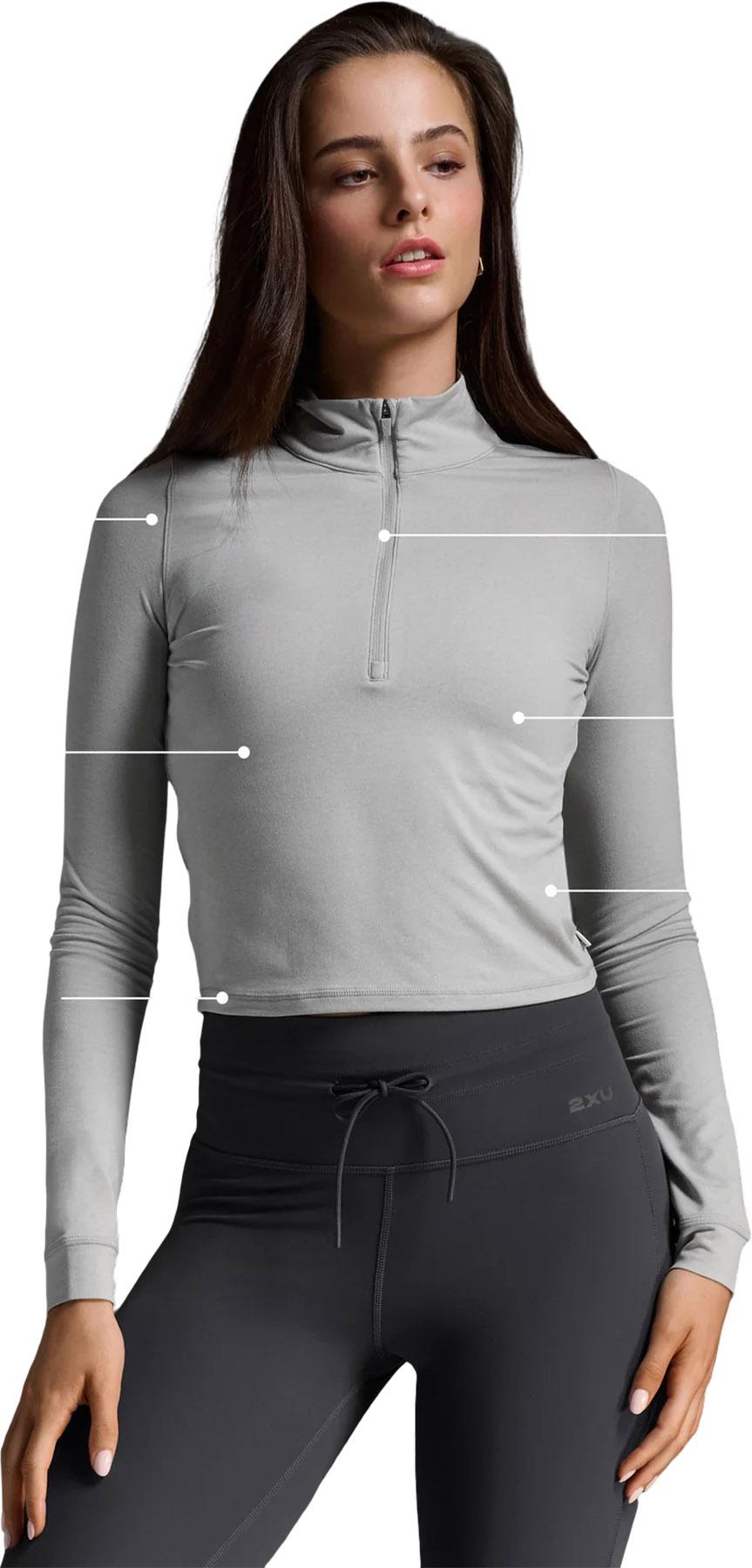 Product gallery image number 4 for product Flex Crop 1/2 Zip Long Sleeve Top - Women's