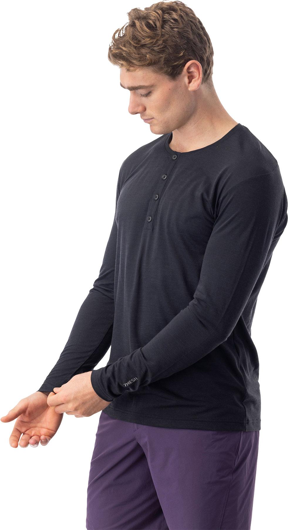 Product gallery image number 6 for product Chandail à col boutonné à manches longues en mérinos Desperado - Homme