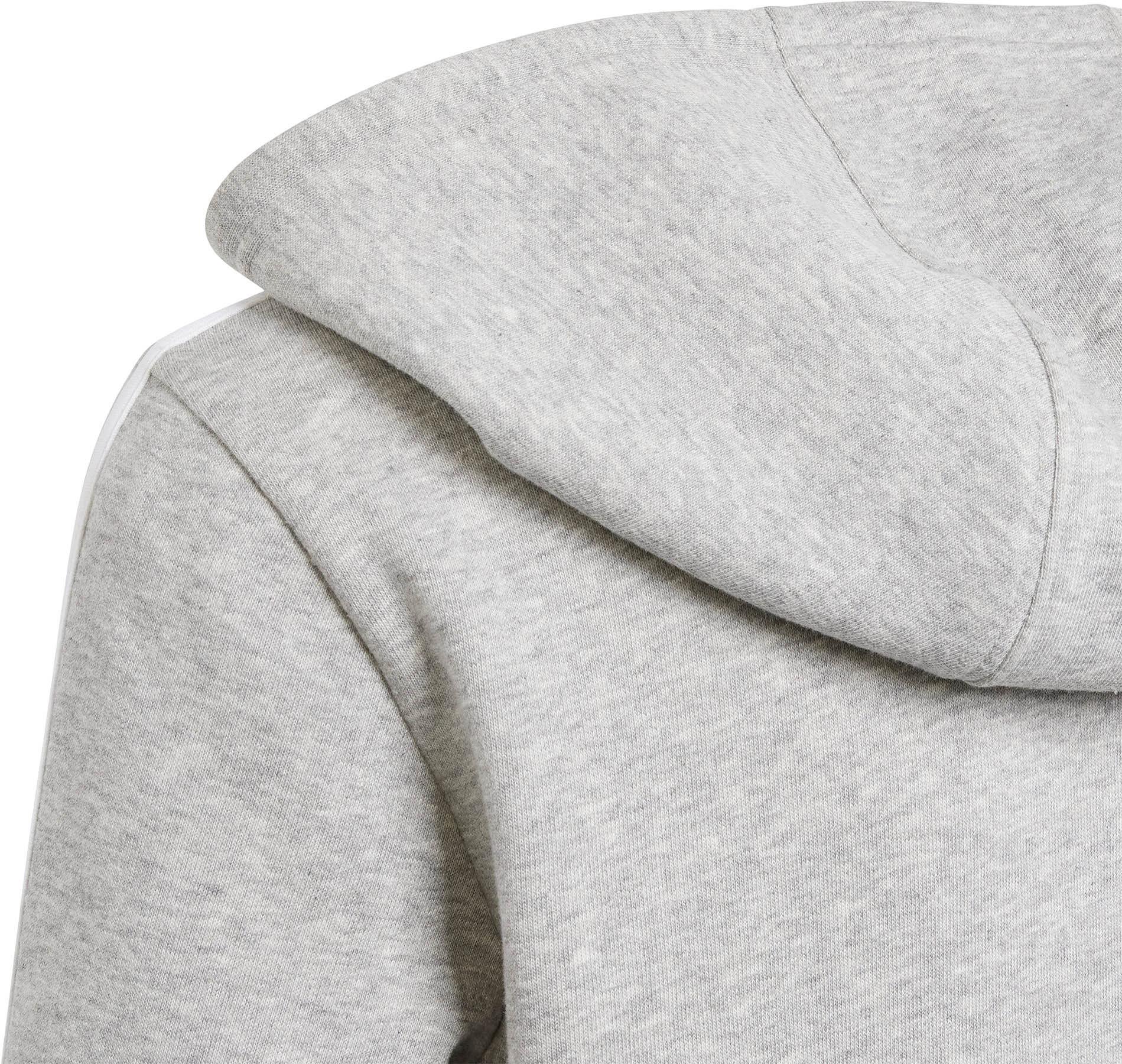 Product gallery image number 2 for product Chandail à capuchon en molleton à glissière pleine longueur à 3 bandes Essentials - Jeune