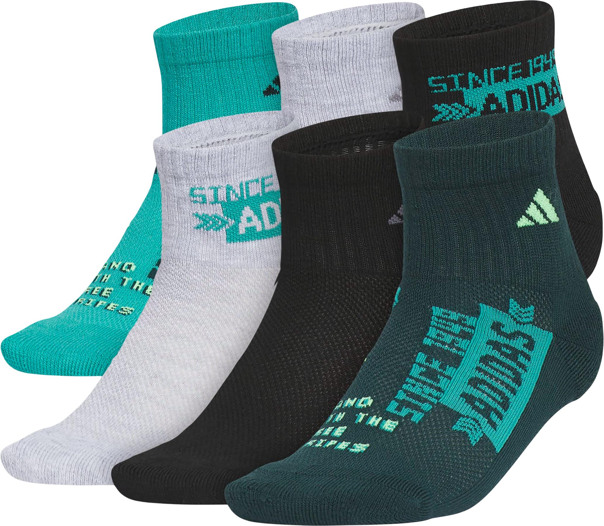 Product image for Cushioned Graphic 6 Pack Quarter Socks - Youth