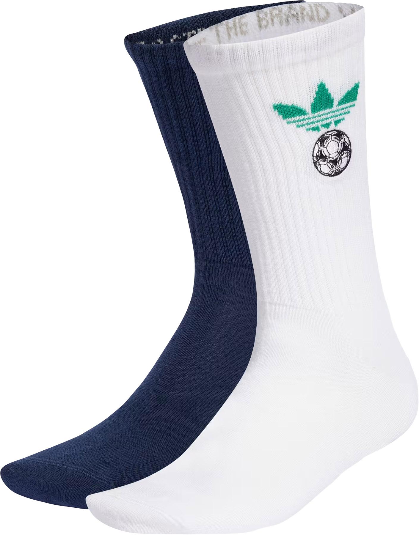 Image de produit pour Chaussettes mi-mollet à broderie de football paquet de 2 - Unisexe