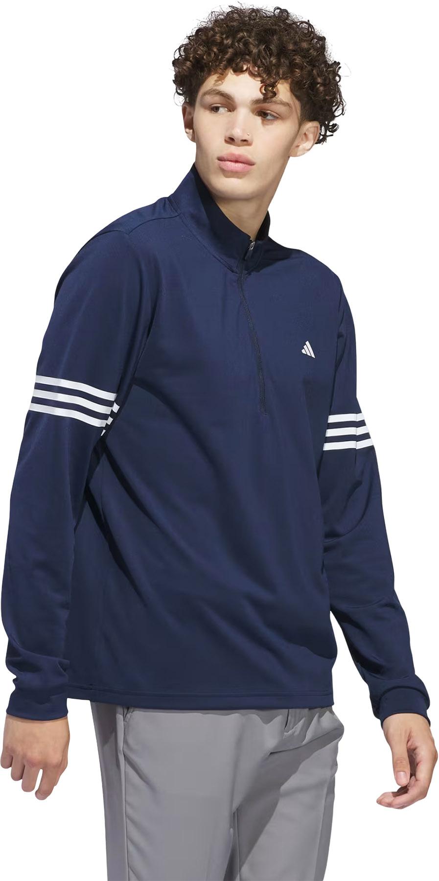 Product gallery image number 4 for product Adi 3-Stripes Half-Zip Golf Top - Men's