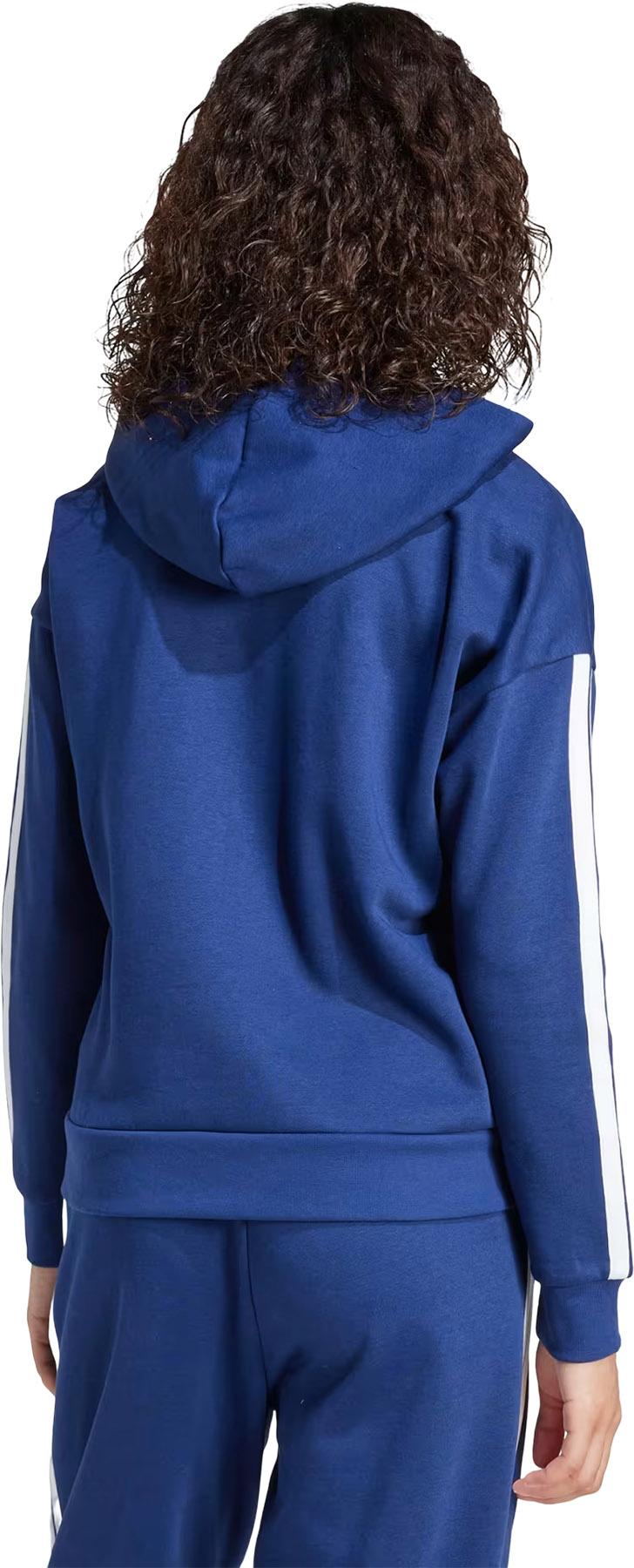 Product image for Chandail à capuchon en molleton à glissière pleine longueur à 3 bandes Essentials - Femme