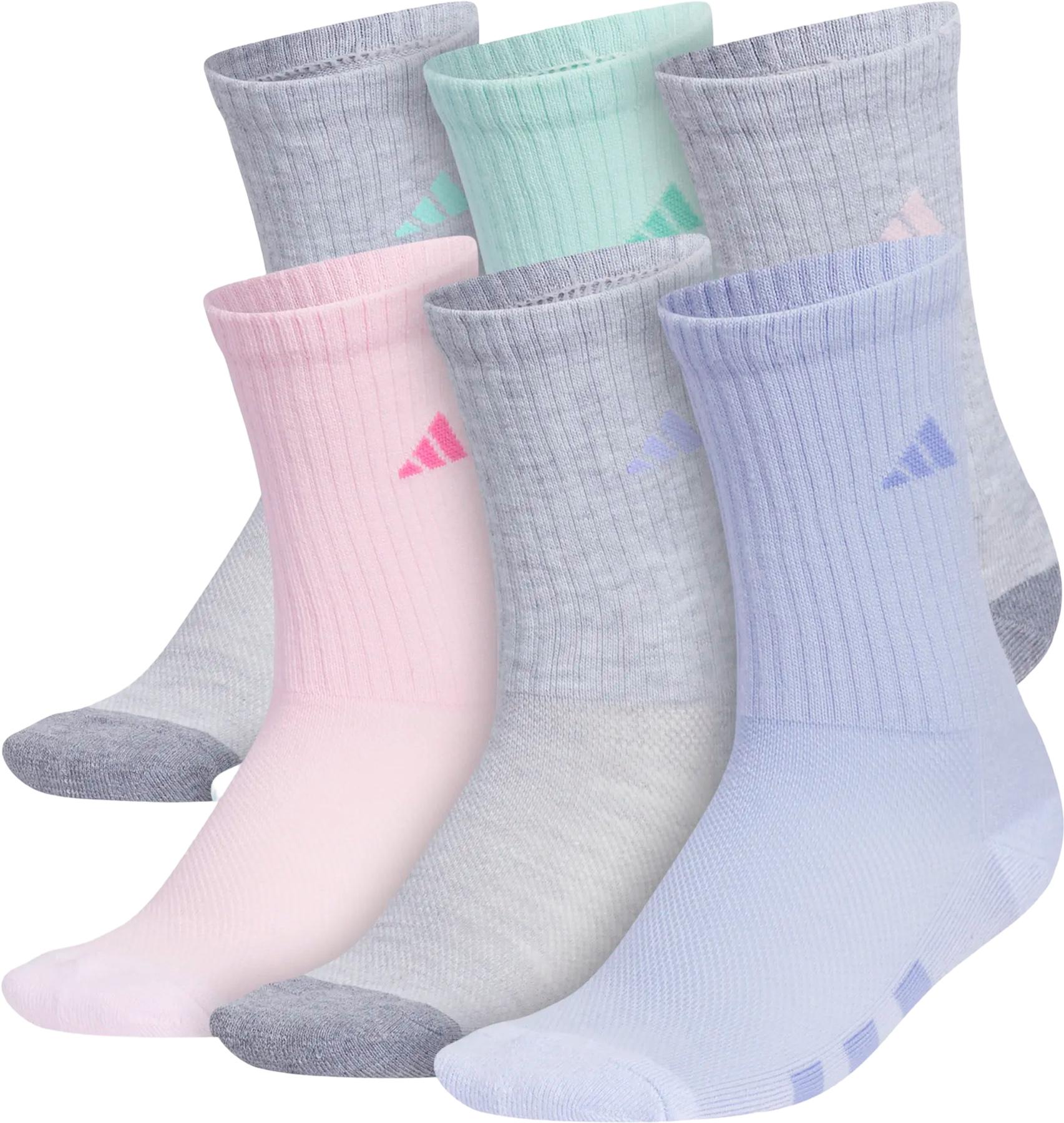 Product gallery image number 1 for product Athletic Cushioned 6-Pack Crew Socks - Girls