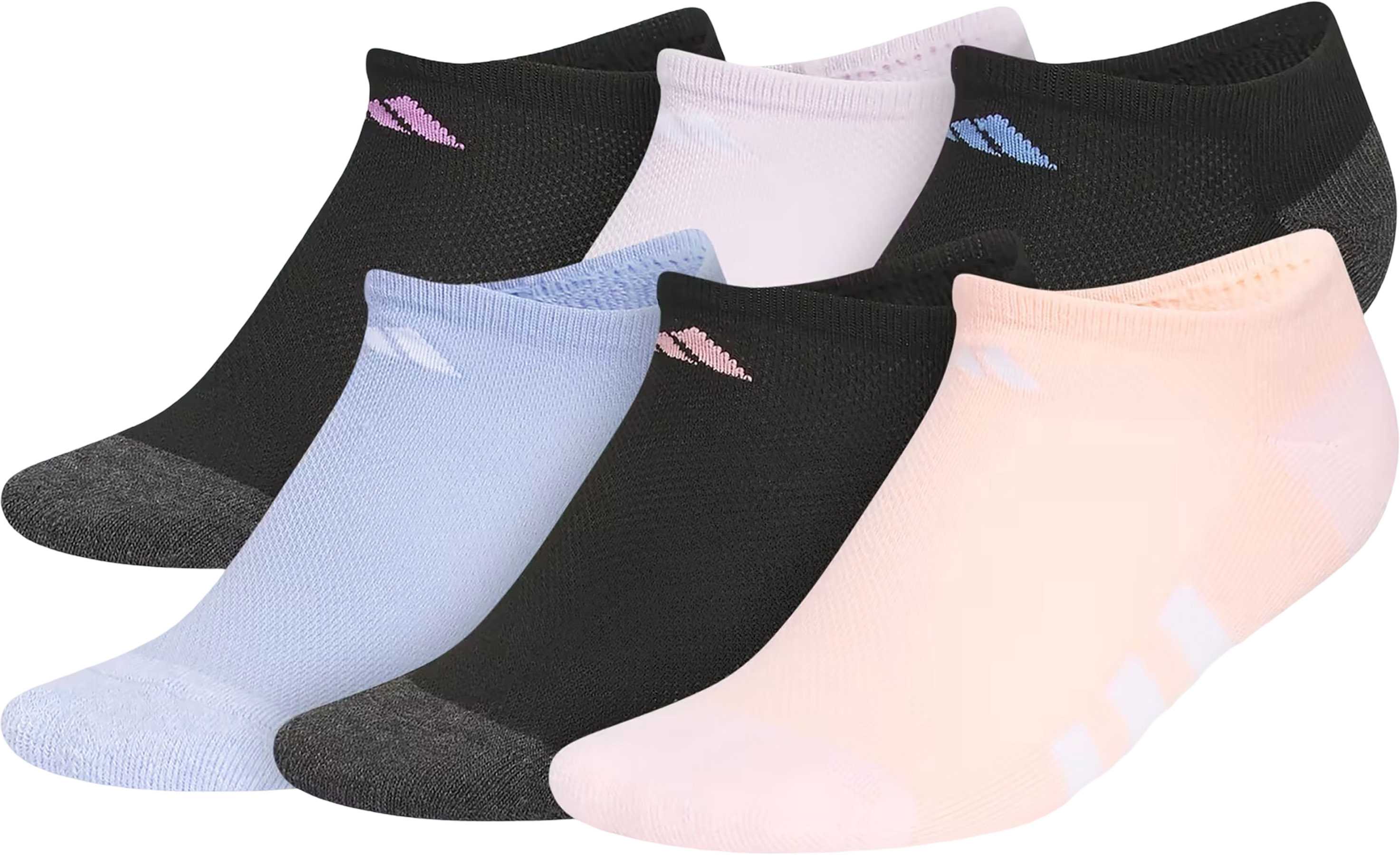 Product image for Athletic Cushioned 6-Pack No-Show Socks - Girls