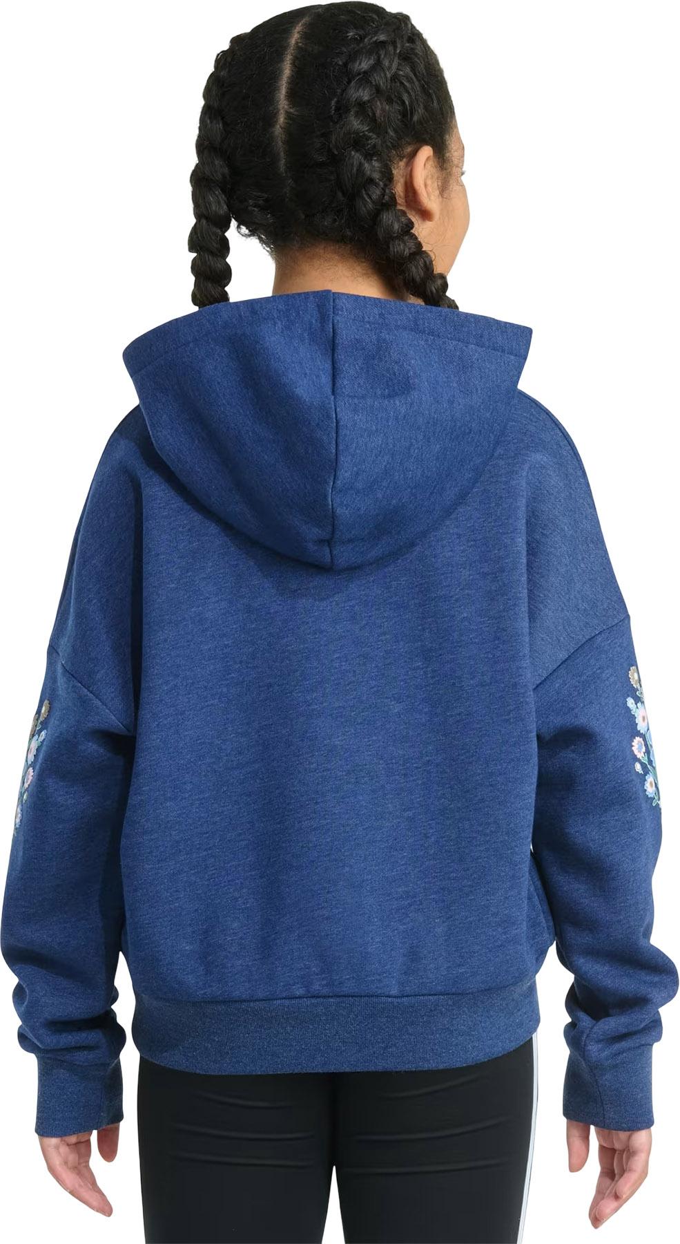 Product gallery image number 2 for product Heather Multi Graphic Long Sleeve Fleece Pullover Hoodie - Girls