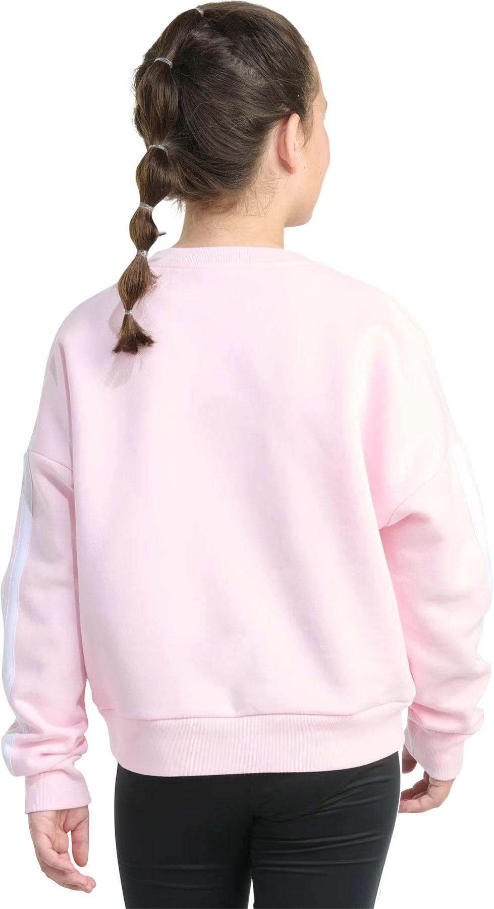 Product gallery image number 2 for product 3-Stripes Crew Neck Long Sleeve Fleece Pullover Sweatshirt - Girls