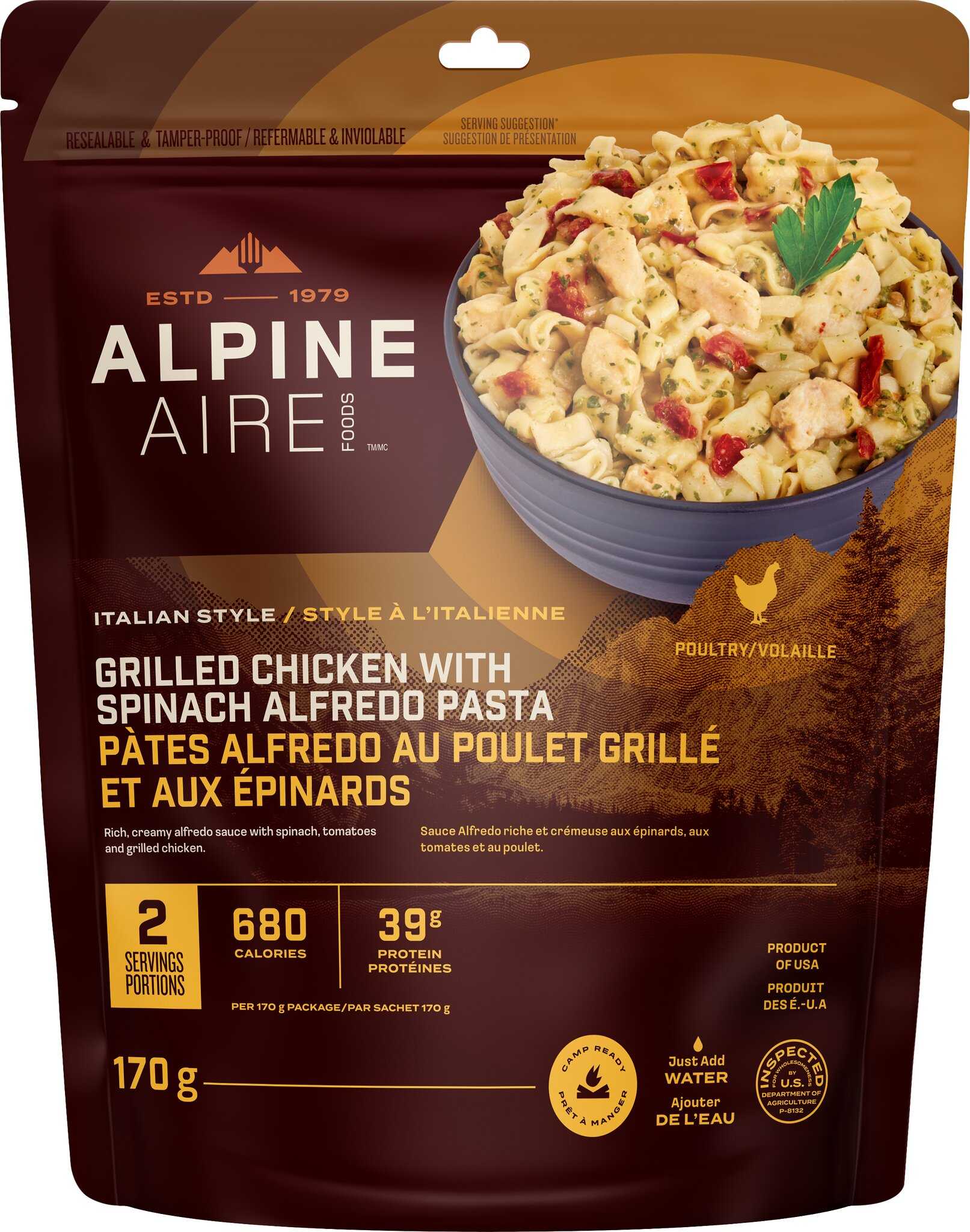 Product image for Grilled Chicken with Spinach Alfredo Pasta 