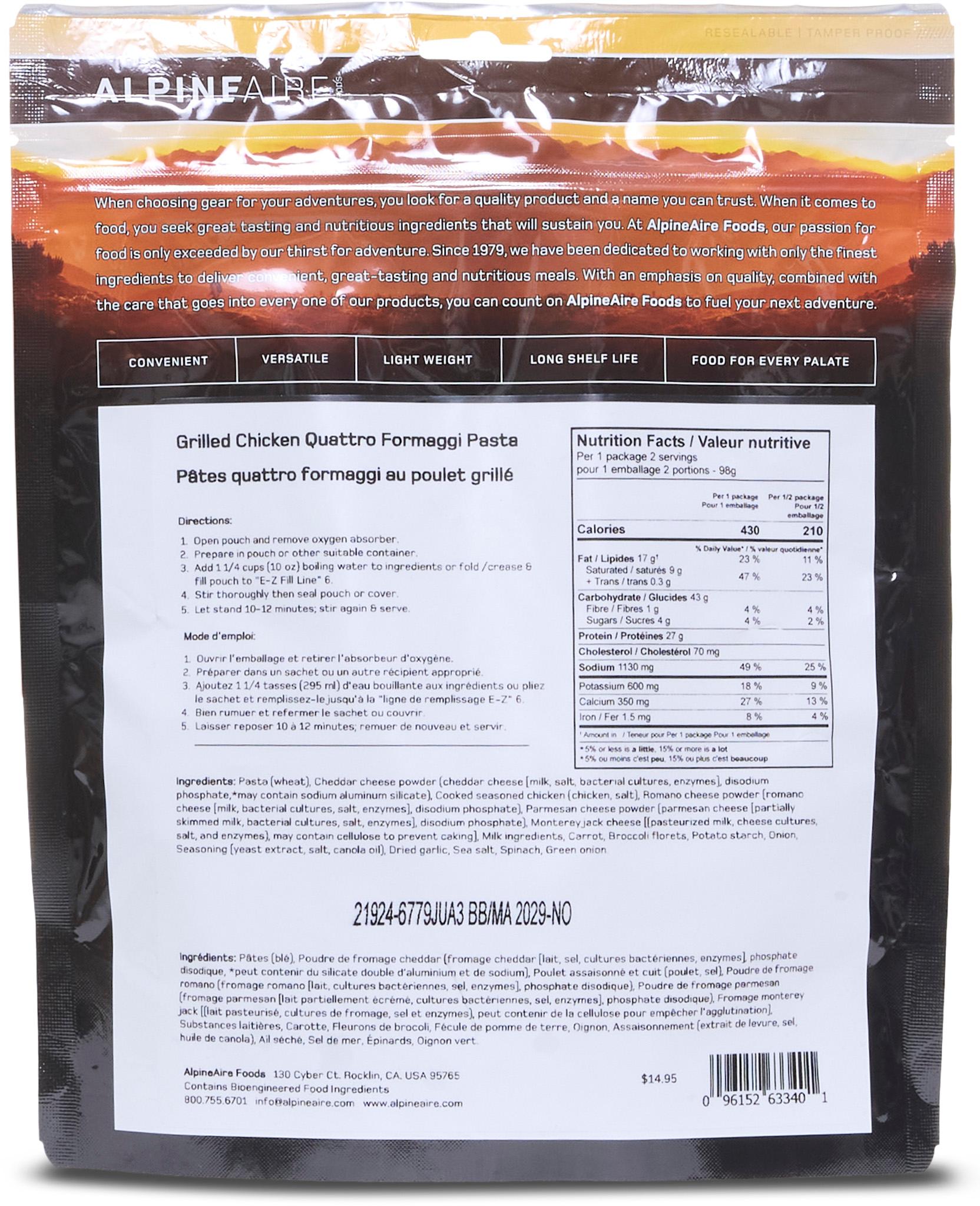 Product gallery image number 2 for product Grilled Chicken Quattro Formaggi Pasta