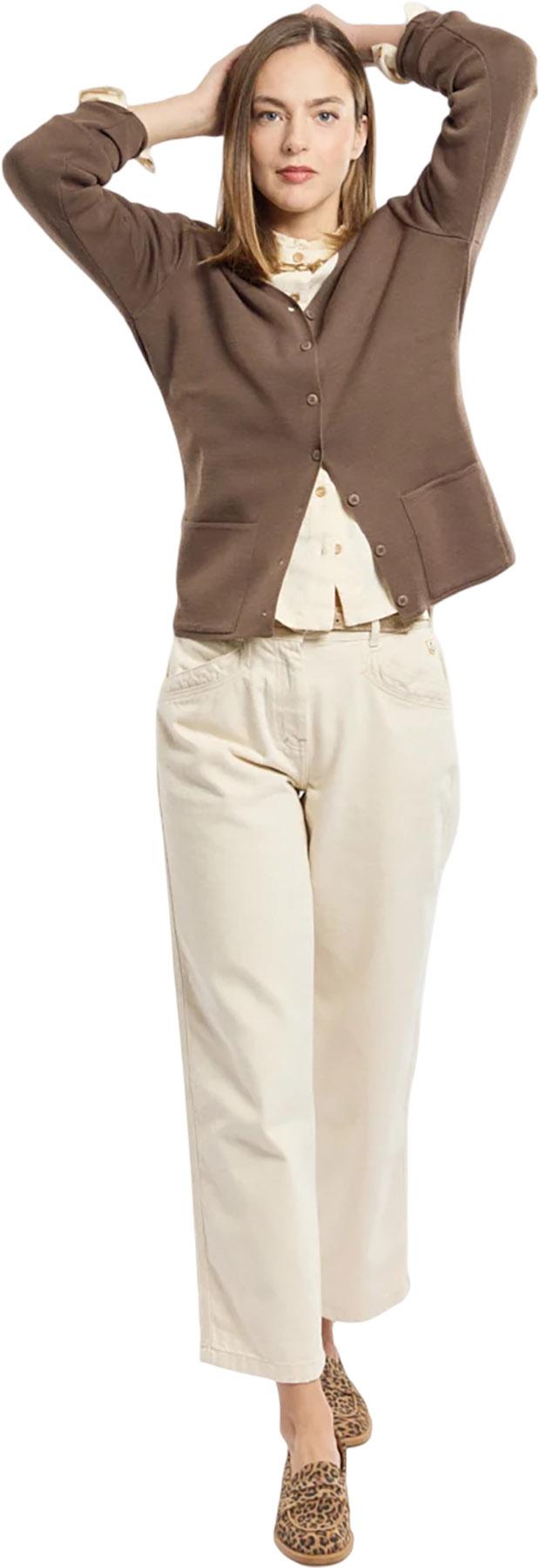 Product gallery image number 3 for product V-Neck Wool and Acrylic Cardigan - Women's