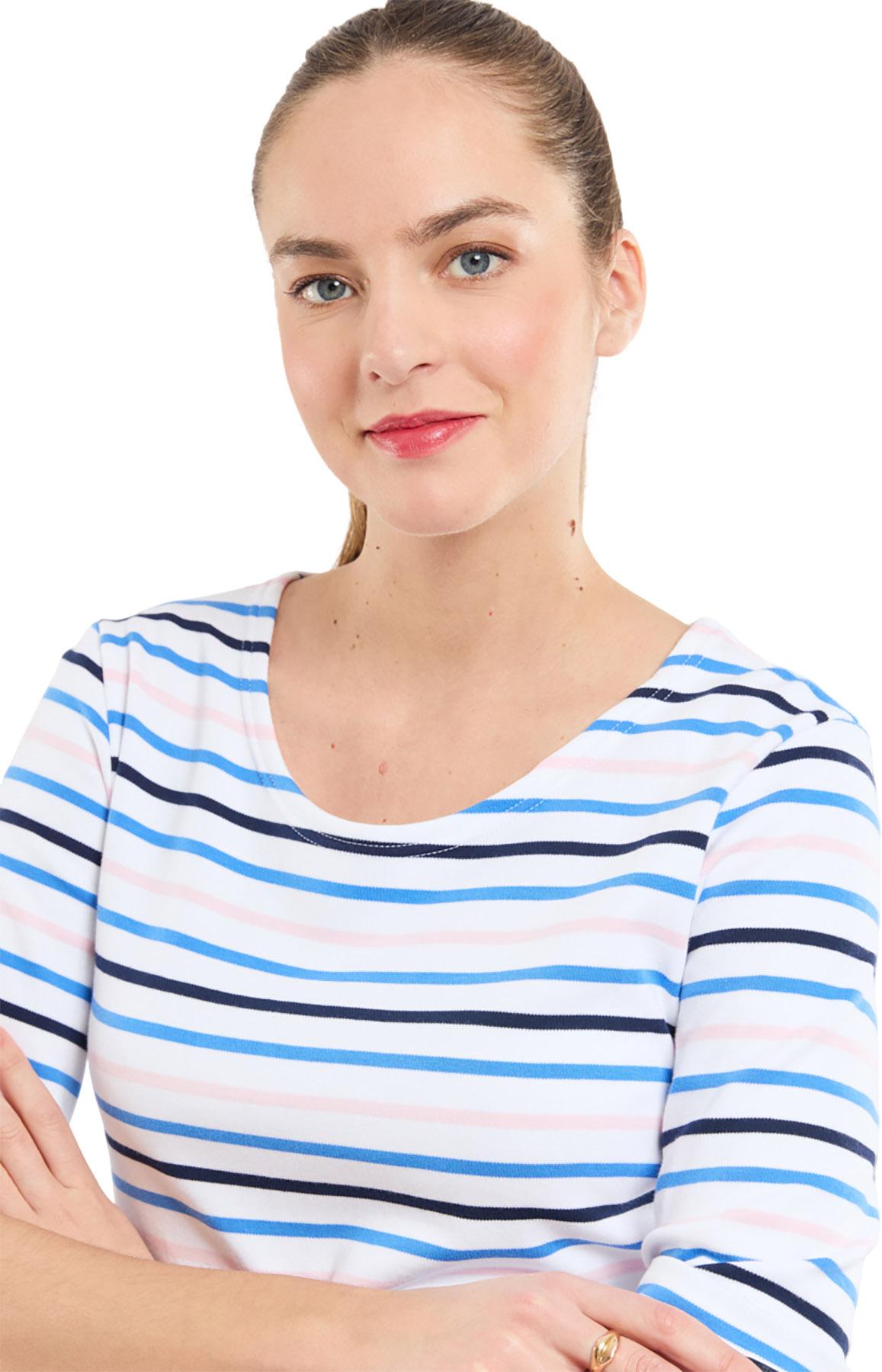 Numéro de l'image de la galerie de produits 2 pour le produit Haut rayé manches 3/4 - Femme