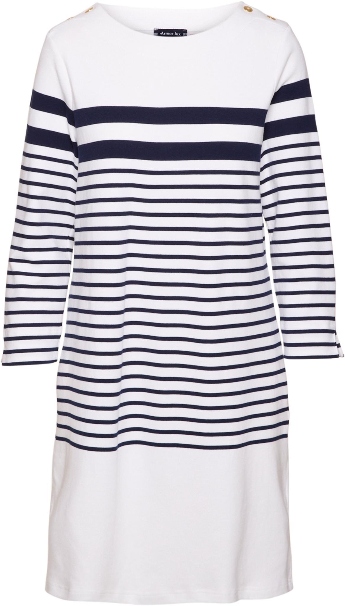 Numéro de l'image de la galerie de produits 1 pour le produit Robe rayée à manches 3/4 - Femme