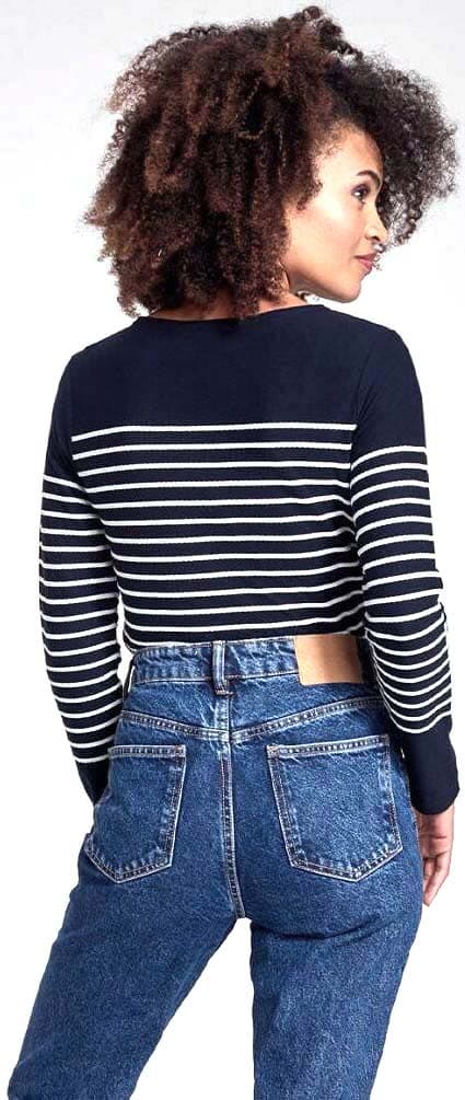 Numéro de l'image de la galerie de produits 2 pour le produit Marinière en coton léger à manches longues Arzal Fe - Femme