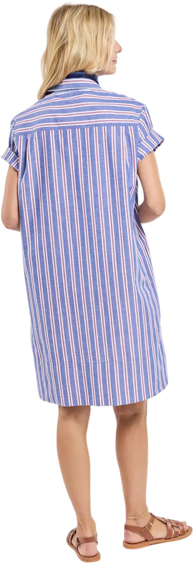 Numéro de l'image de la galerie de produits 2 pour le produit Robe chemise rayée en coton et lin - Femme