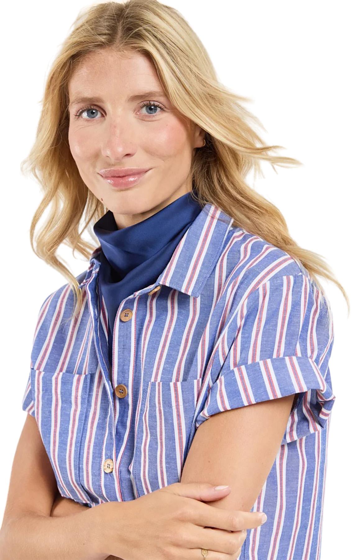 Numéro de l'image de la galerie de produits 4 pour le produit Robe chemise rayée en coton et lin - Femme