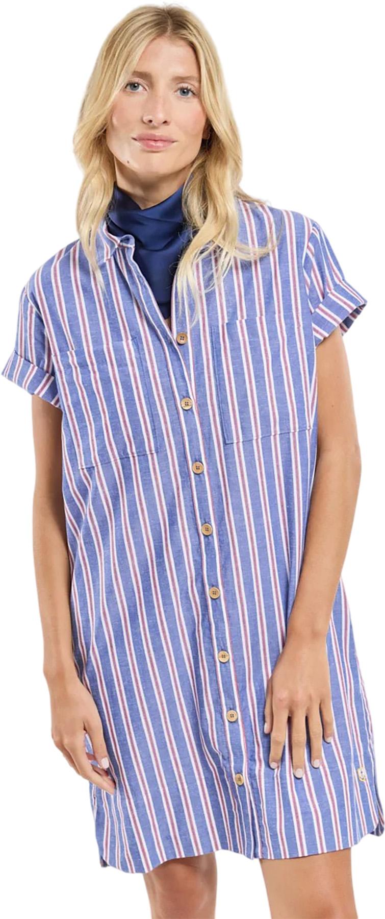 Product image for Striped Cotton and Linen Shirt Dress - Women's