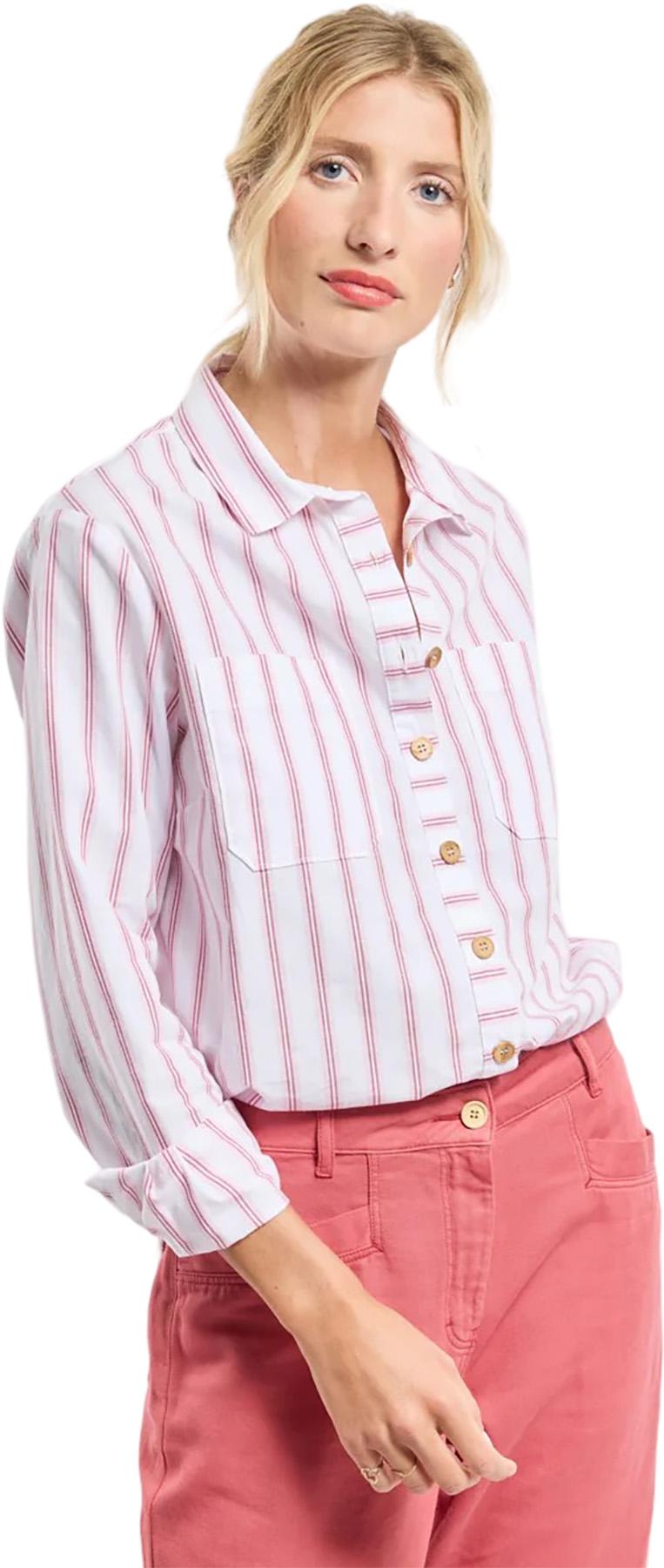 Numéro de l'image de la galerie de produits 3 pour le produit Chemise rayée en coton et lin - Femme