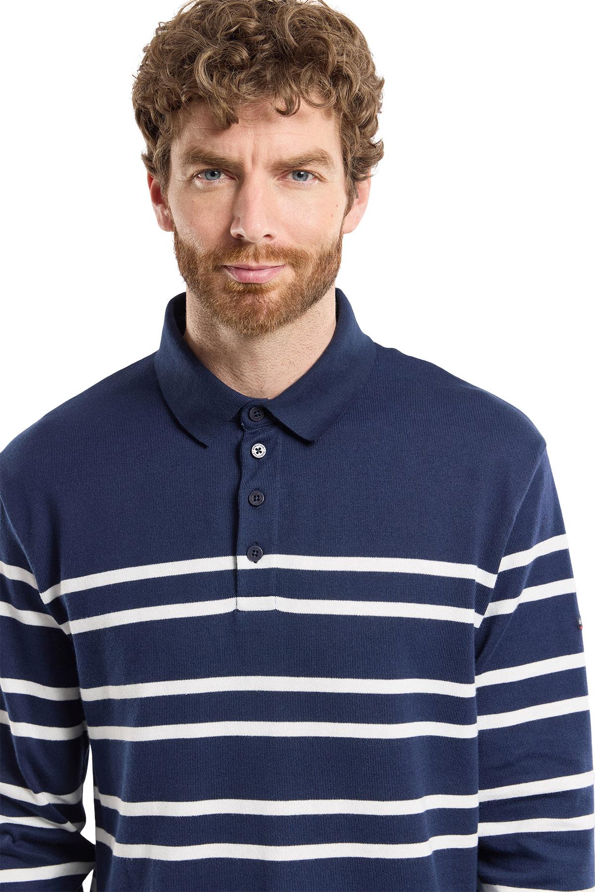 Product gallery image number 2 for product Long Sleeve Sweater with Polo Neck - Men's