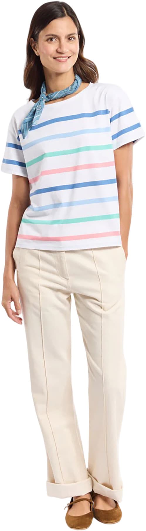 Product gallery image number 3 for product Lightweight Cotton Striped T-Shirt - Women's