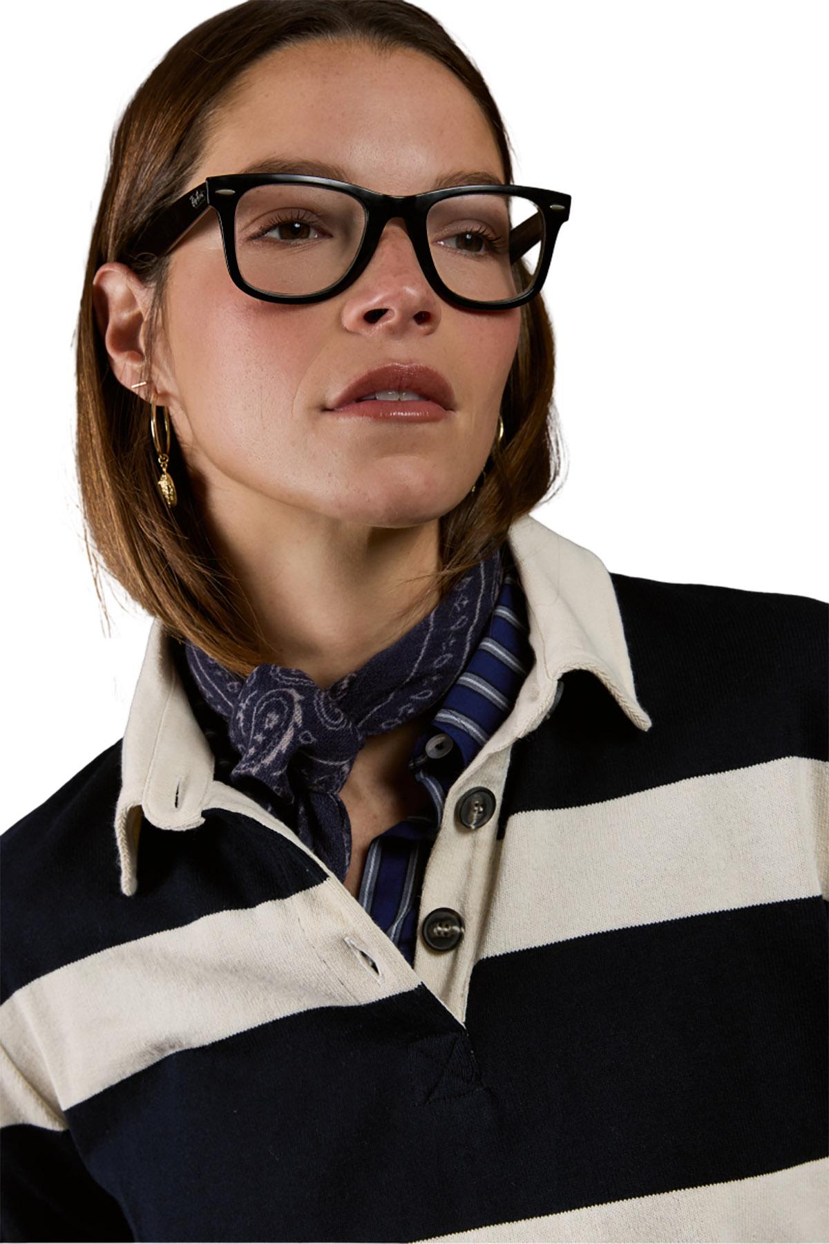 Product gallery image number 4 for product Striped Long Sleeve Polo - Women's