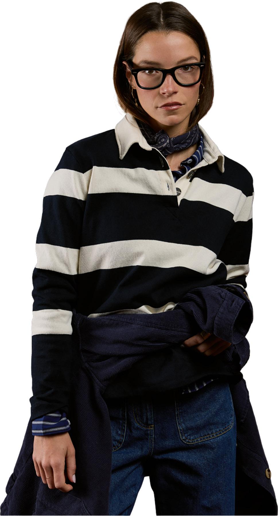 Product gallery image number 5 for product Striped Long Sleeve Polo - Women's