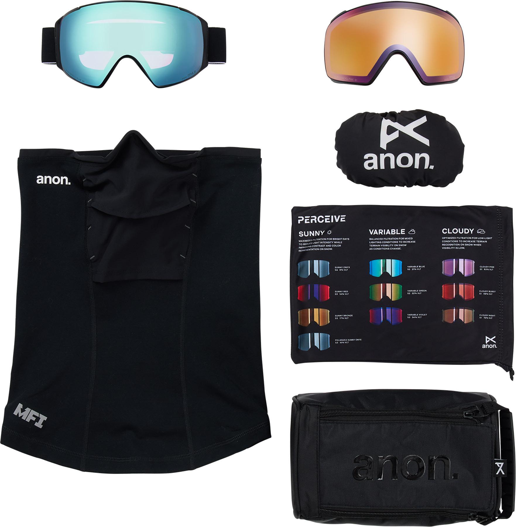 Product gallery image number 5 for product M4S Low Bridge Fit Toric Goggles + Bonus Lens + MFI Face Mask 