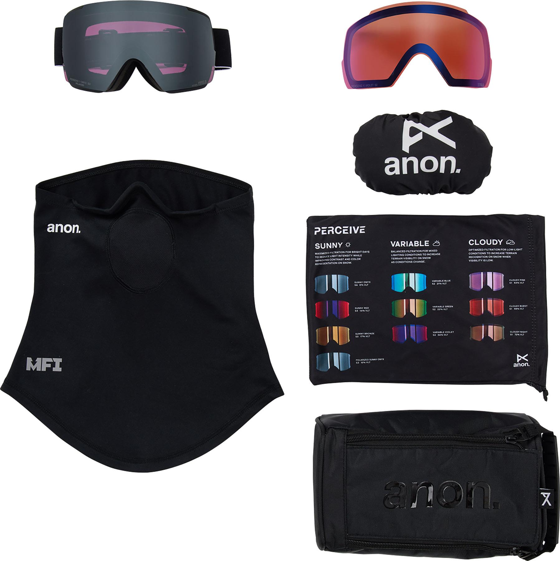 Product gallery image number 3 for product M5S Low Bridge Fit Goggles + Polarized Perceive Lens + MFI Face Mask