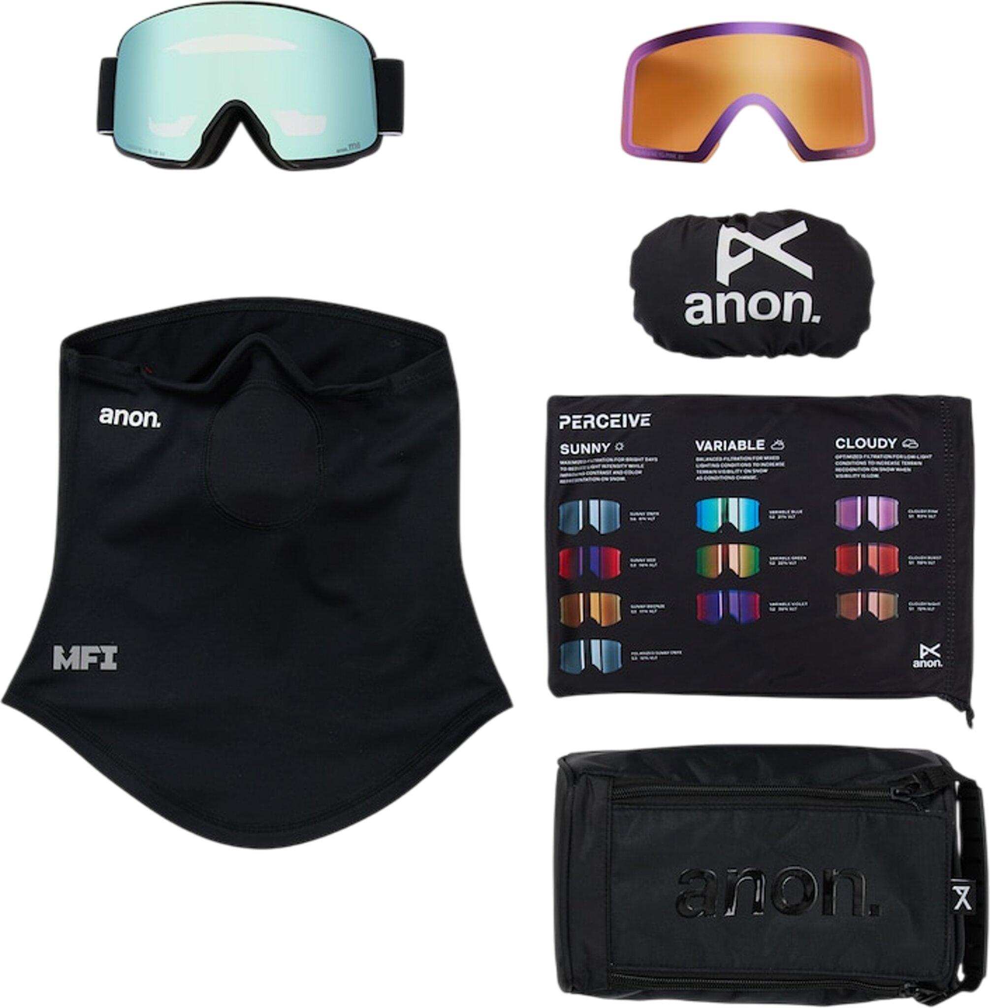 Numéro de l'image de la galerie de produits 4 pour le produit Lunettes de ski M6 d'Anon avec visière en prime et cagoule MFI - Pont Classique - Unisexe