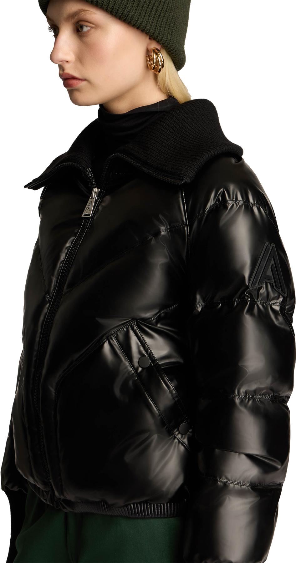Product gallery image number 4 for product Morinway Short Puffer Bomber Jacket with Oversized Rib Knit Collar - Women's