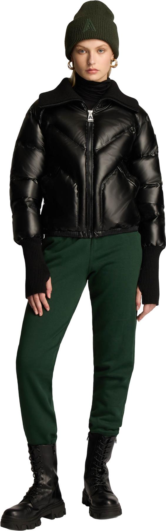 Product gallery image number 2 for product Morinway Short Puffer Bomber Jacket with Oversized Rib Knit Collar - Women's