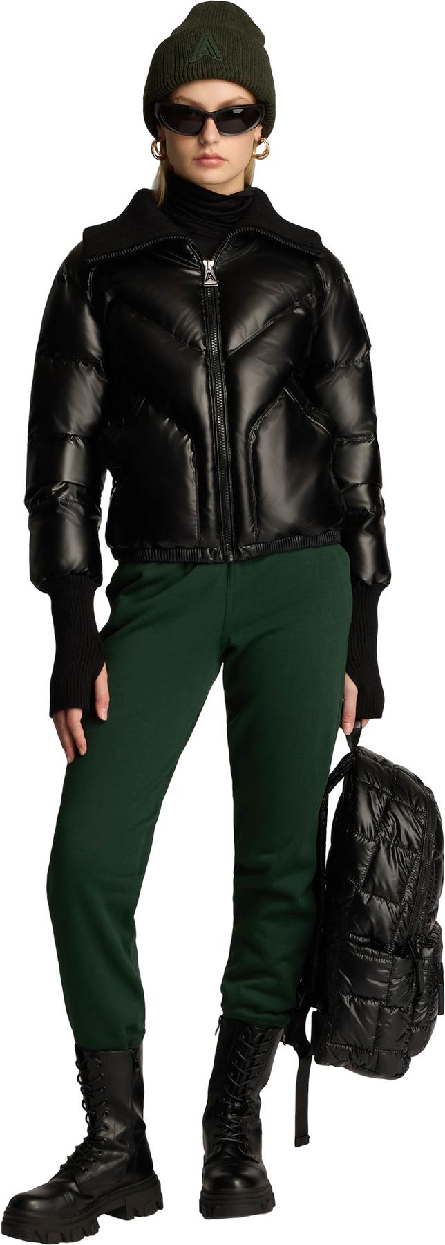 Product gallery image number 3 for product Morinway Short Puffer Bomber Jacket with Oversized Rib Knit Collar - Women's