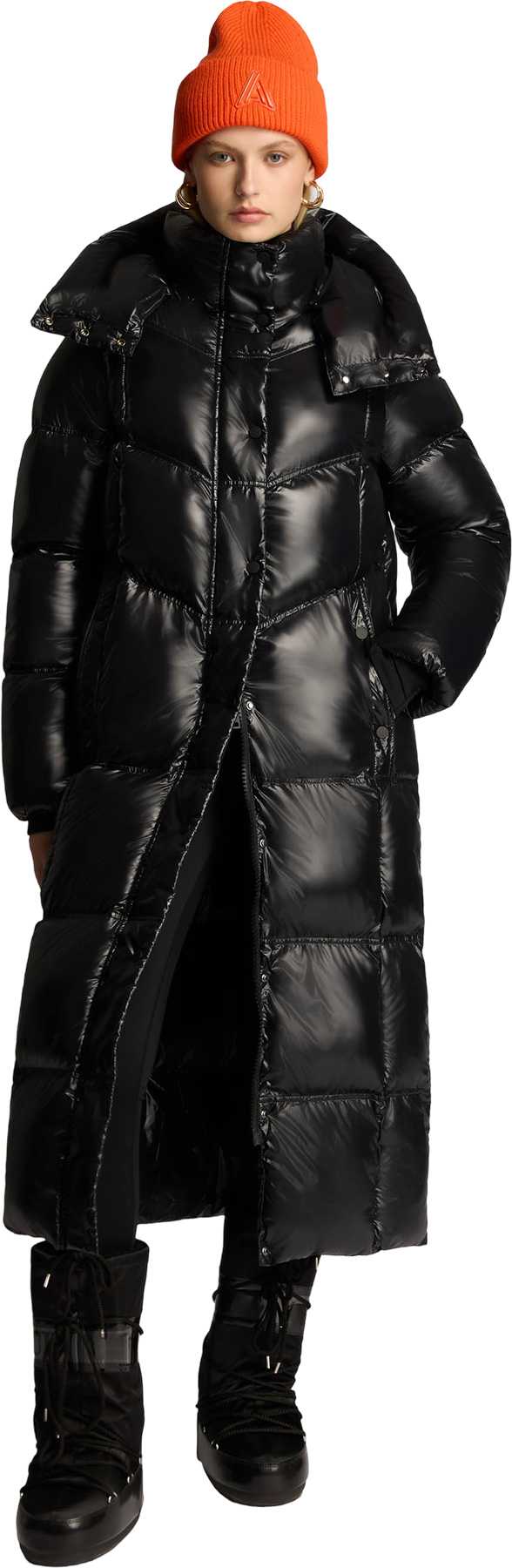 Product image for Meribel Quilted Maxi Puffer Jacket with Removable Hood - Women's