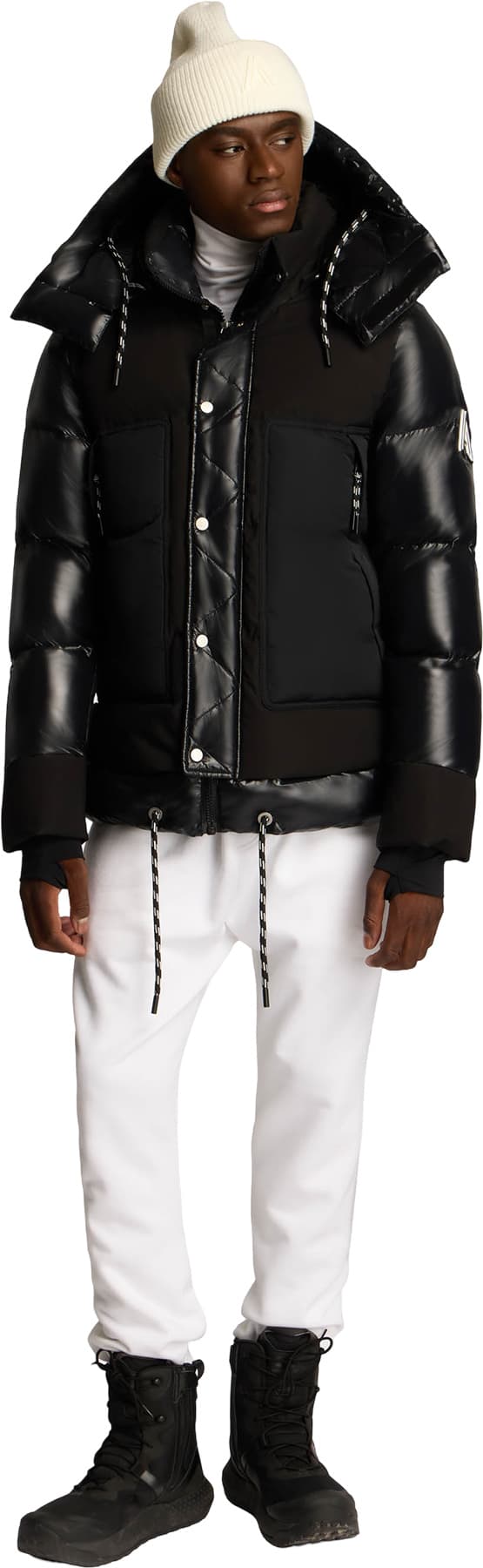 Product gallery image number 2 for product Farlin Mixed Media Puffer Jacket with Removable Hood - Men's