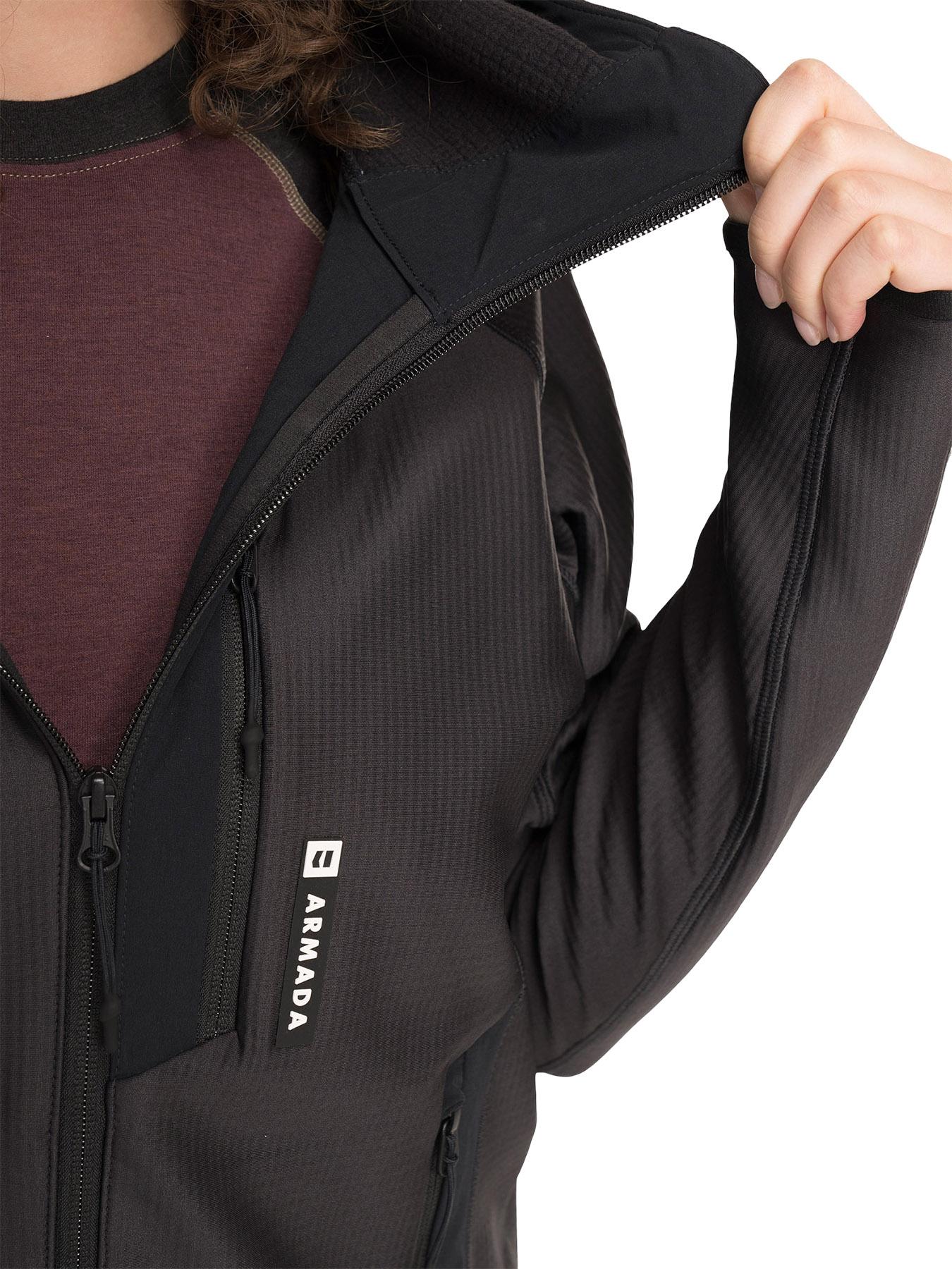 Numéro de l'image de la galerie de produits 5 pour le produit Manteau intermédiaire à capuchon zippé en polaire quadrillée Venyu - Femme