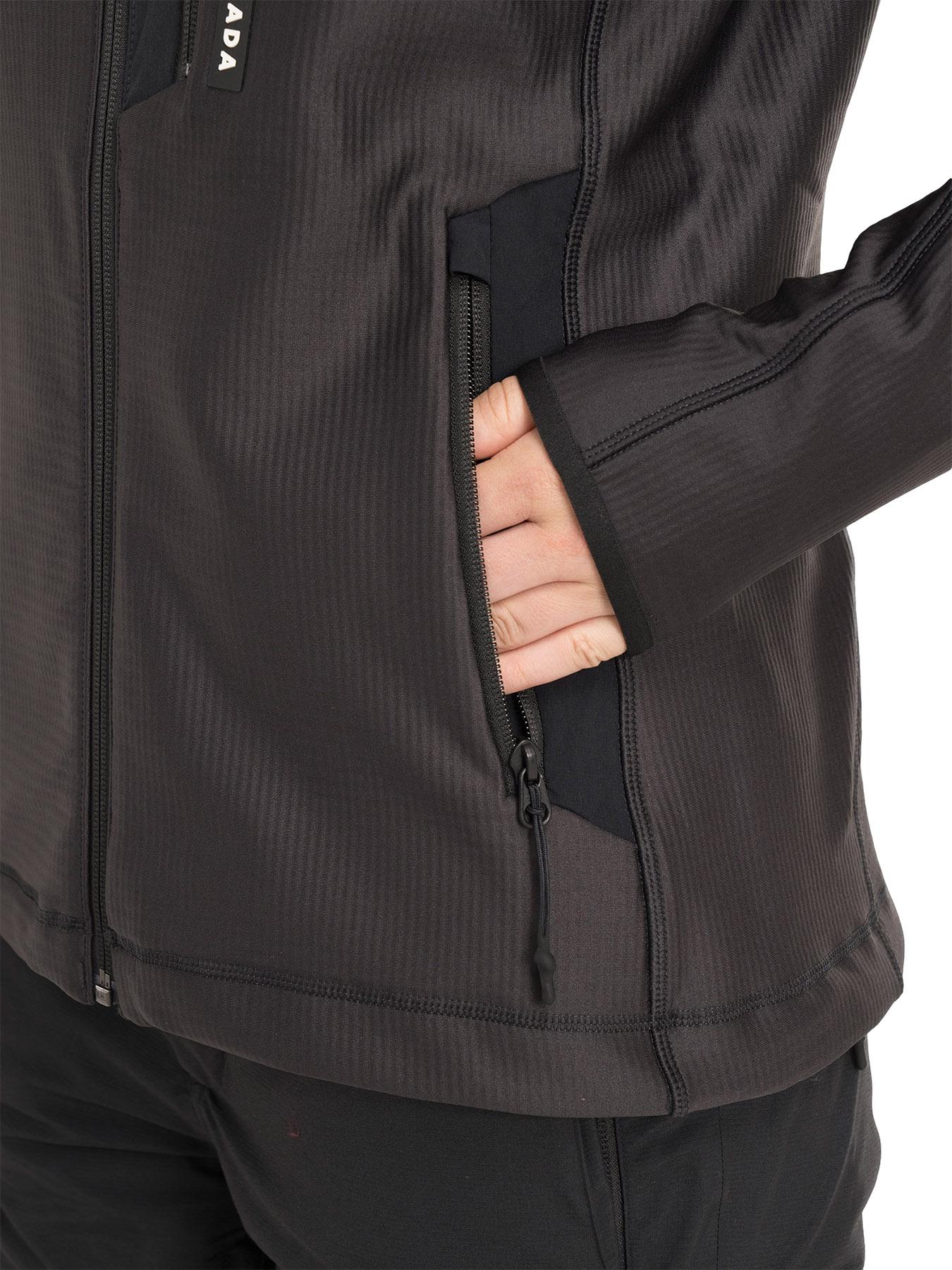 Numéro de l'image de la galerie de produits 7 pour le produit Manteau intermédiaire à capuchon zippé en polaire quadrillée Venyu - Femme