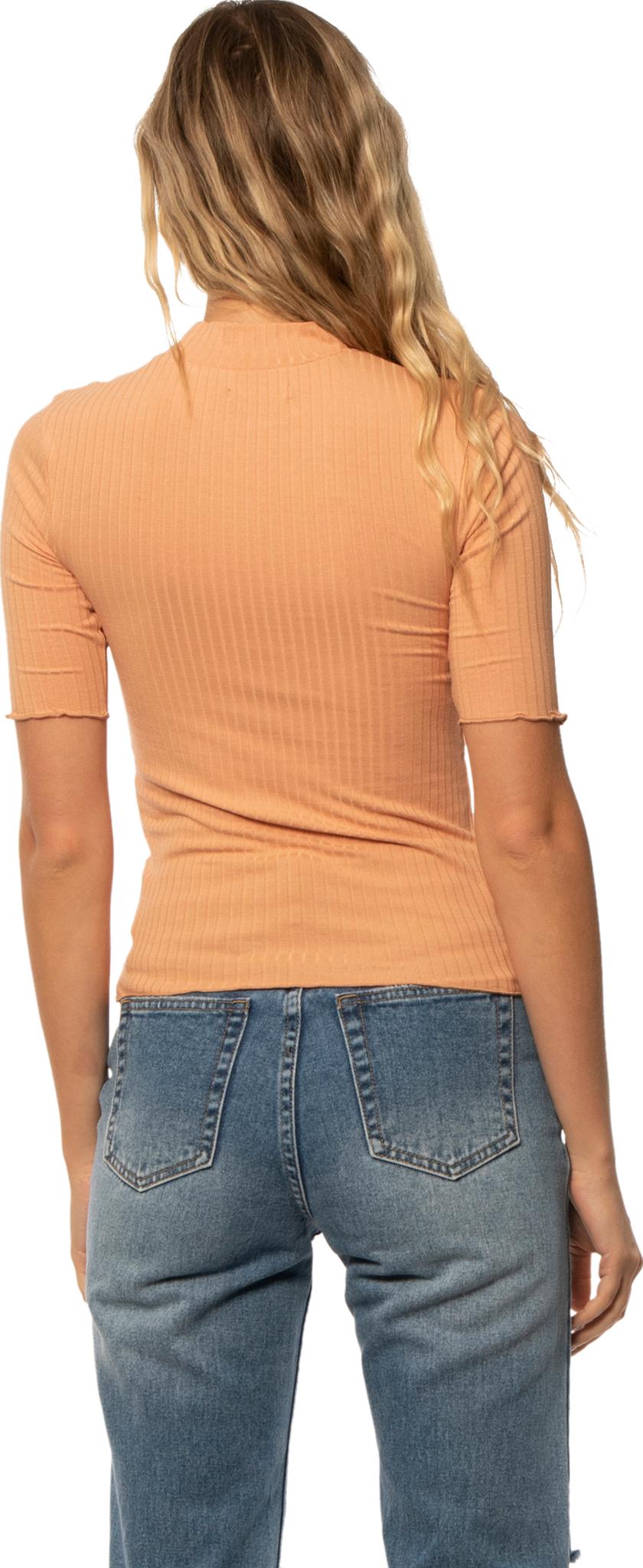 Product gallery image number 2 for product Good Vibes Short Sleeve Mock Neck Knit Tee - Women's