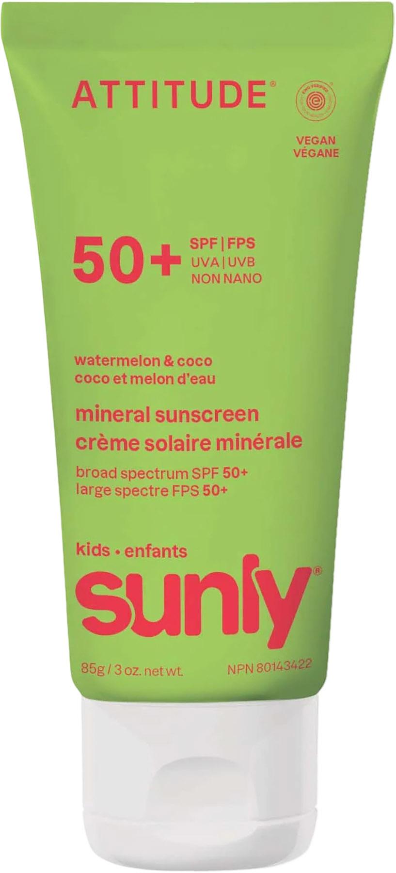 Product image for Écran solaire minéral FPS 50 pastèque et coco Sunly 3oz - Enfant