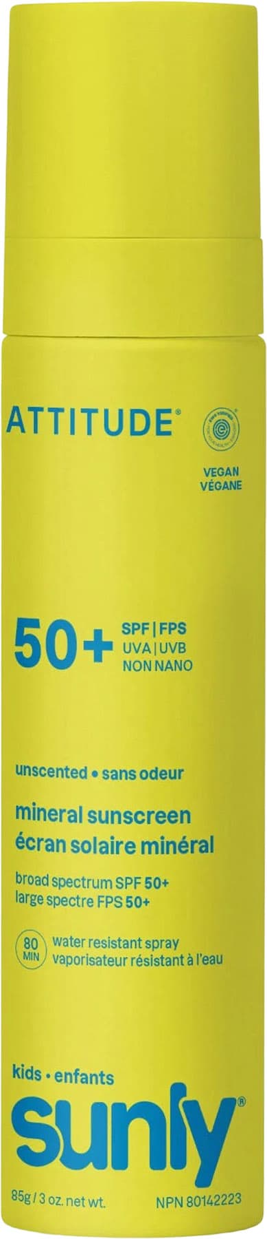 Product image for Sunly Unscented SPF 50 Mineral Sunscreen Spray 3oz - Kids