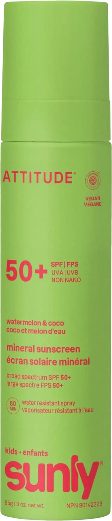 Product image for Sunly Watermelon and Coco SPF 50 Mineral Sunscreen Spray 3oz - Kids