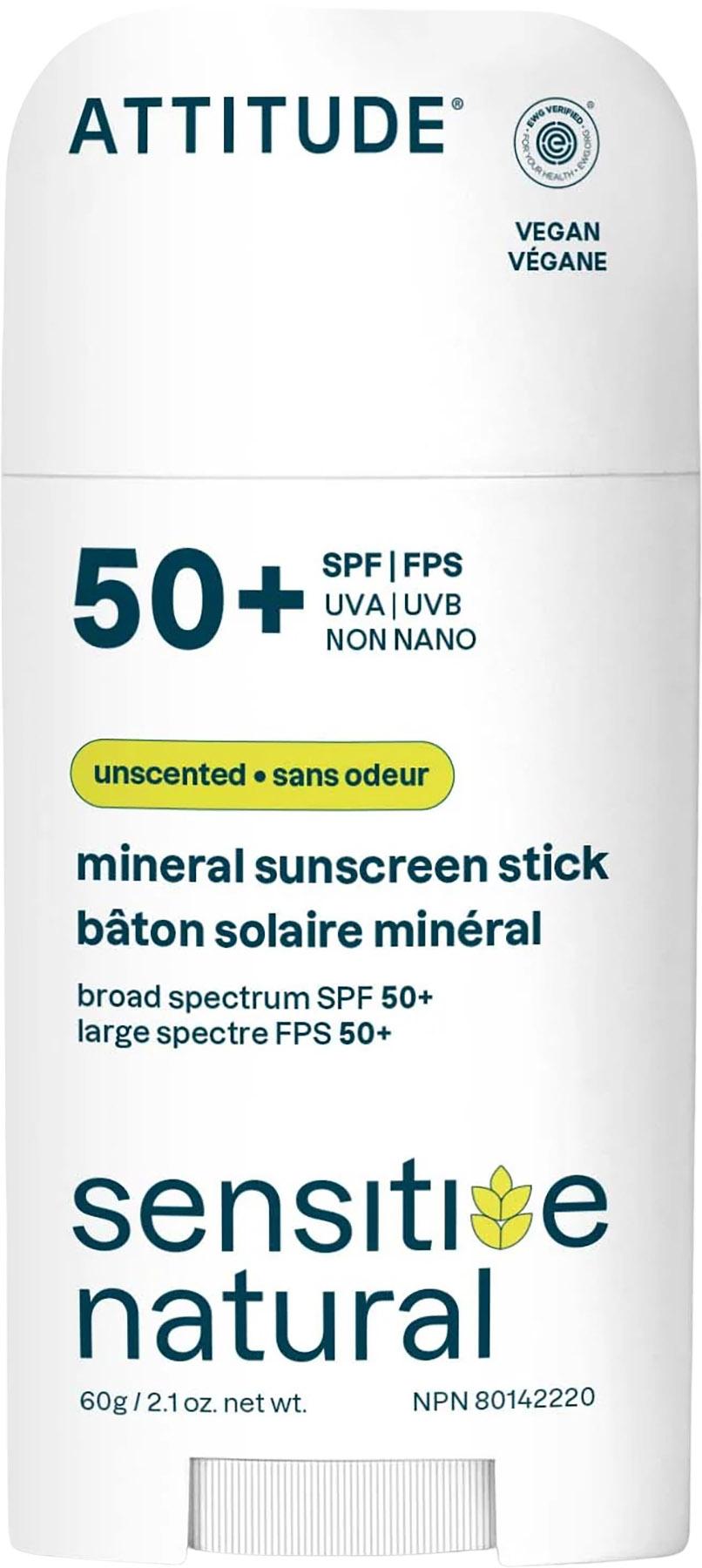 Product image for Sensitive Natural Unscented SPF 50 Mineral Sunscreen Stick for Sensitive Skin 2oz