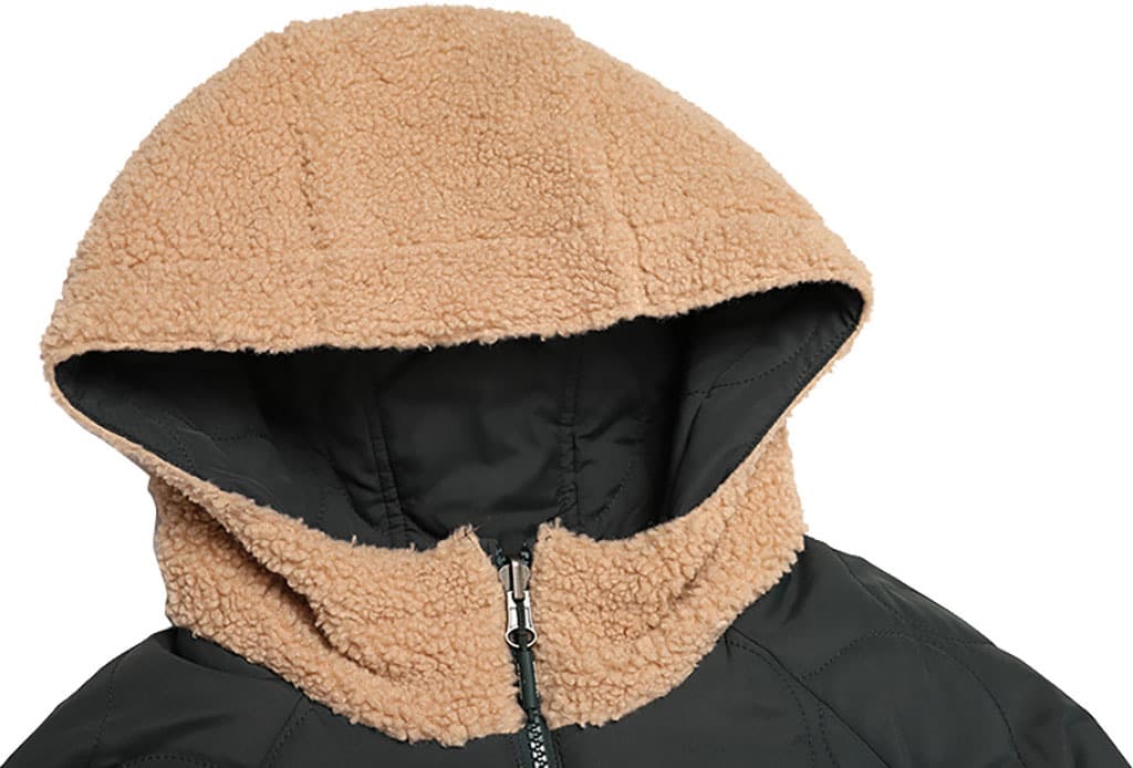 Product gallery image number 5 for product BKC Long Reversible Fleece Hooded Jacket - Kids