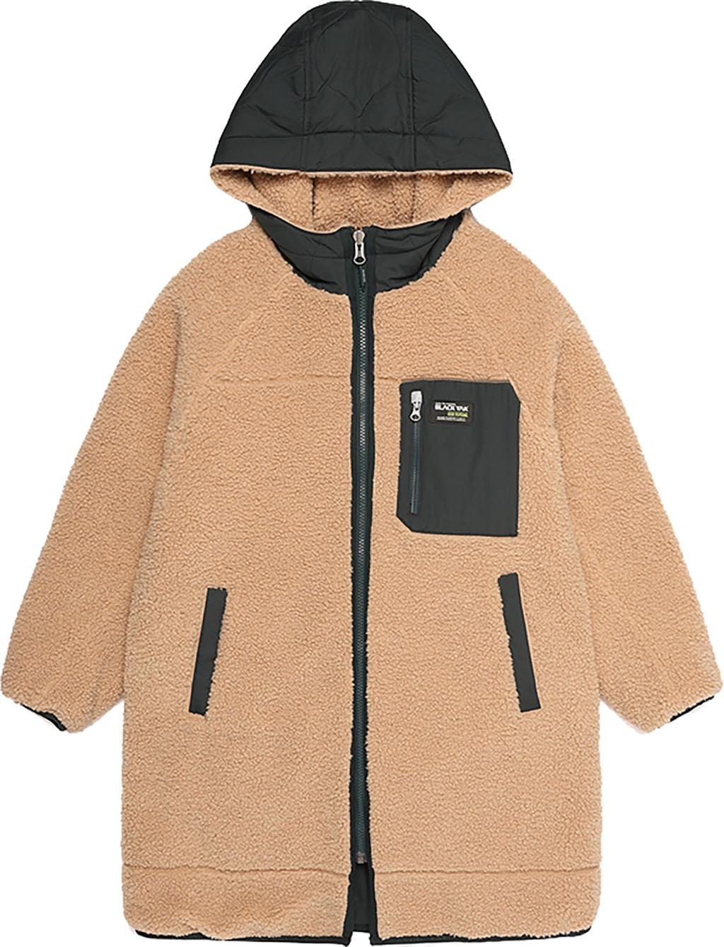 Product gallery image number 7 for product BKC Long Reversible Fleece Hooded Jacket - Kids