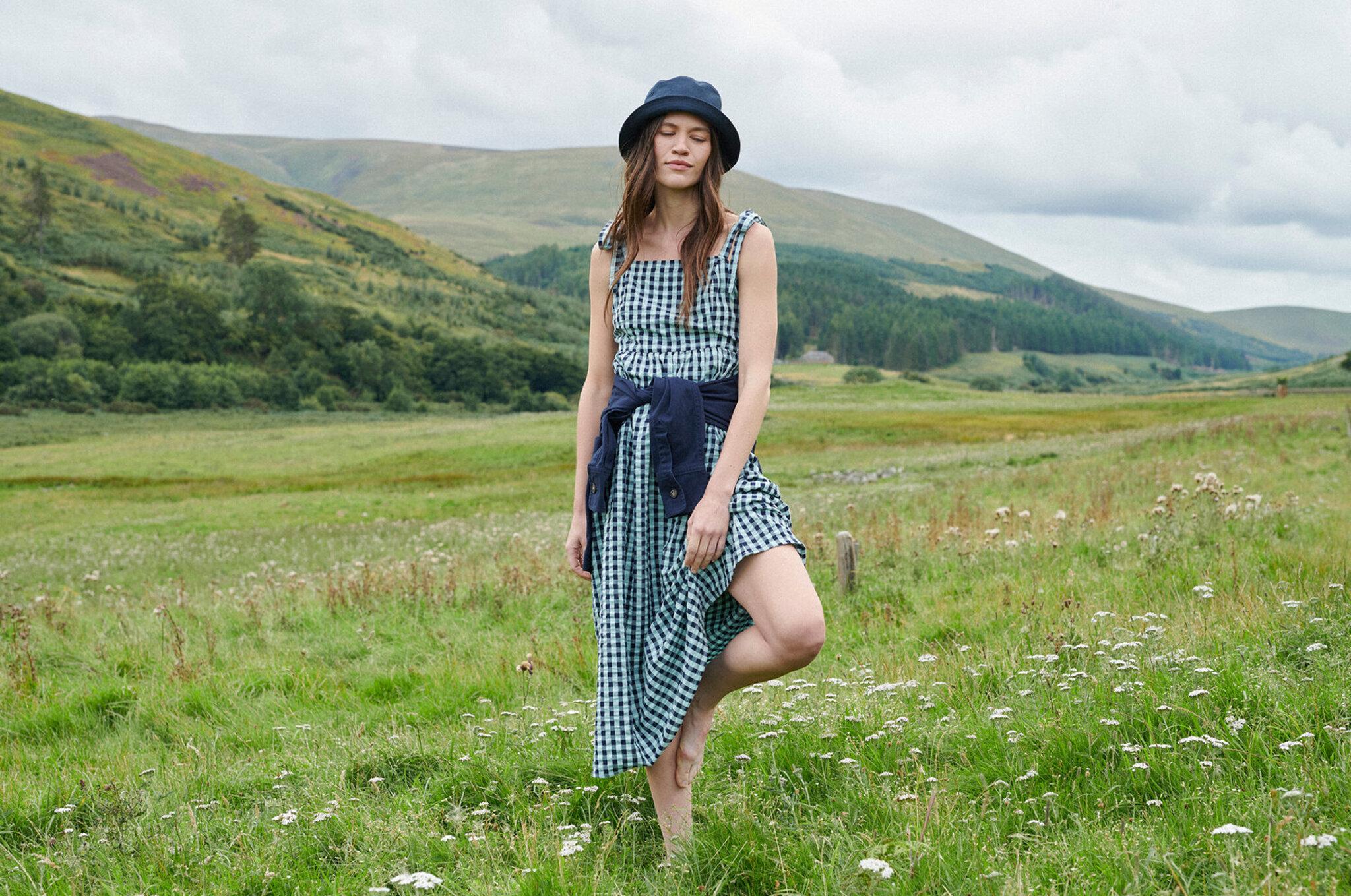 Product gallery image number 4 for product Abigail Gingham Midi Dress - Women's