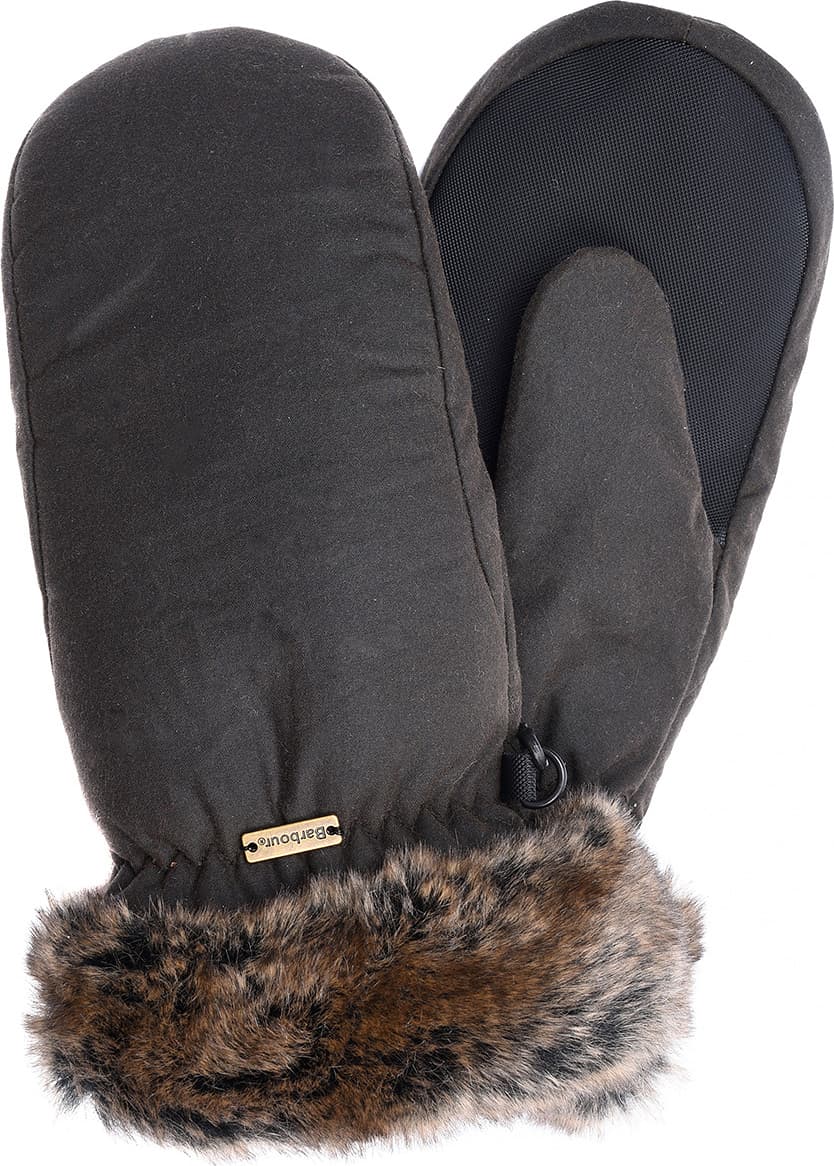 Product image for Wax With Faux Fur Trim Mittens - Women's