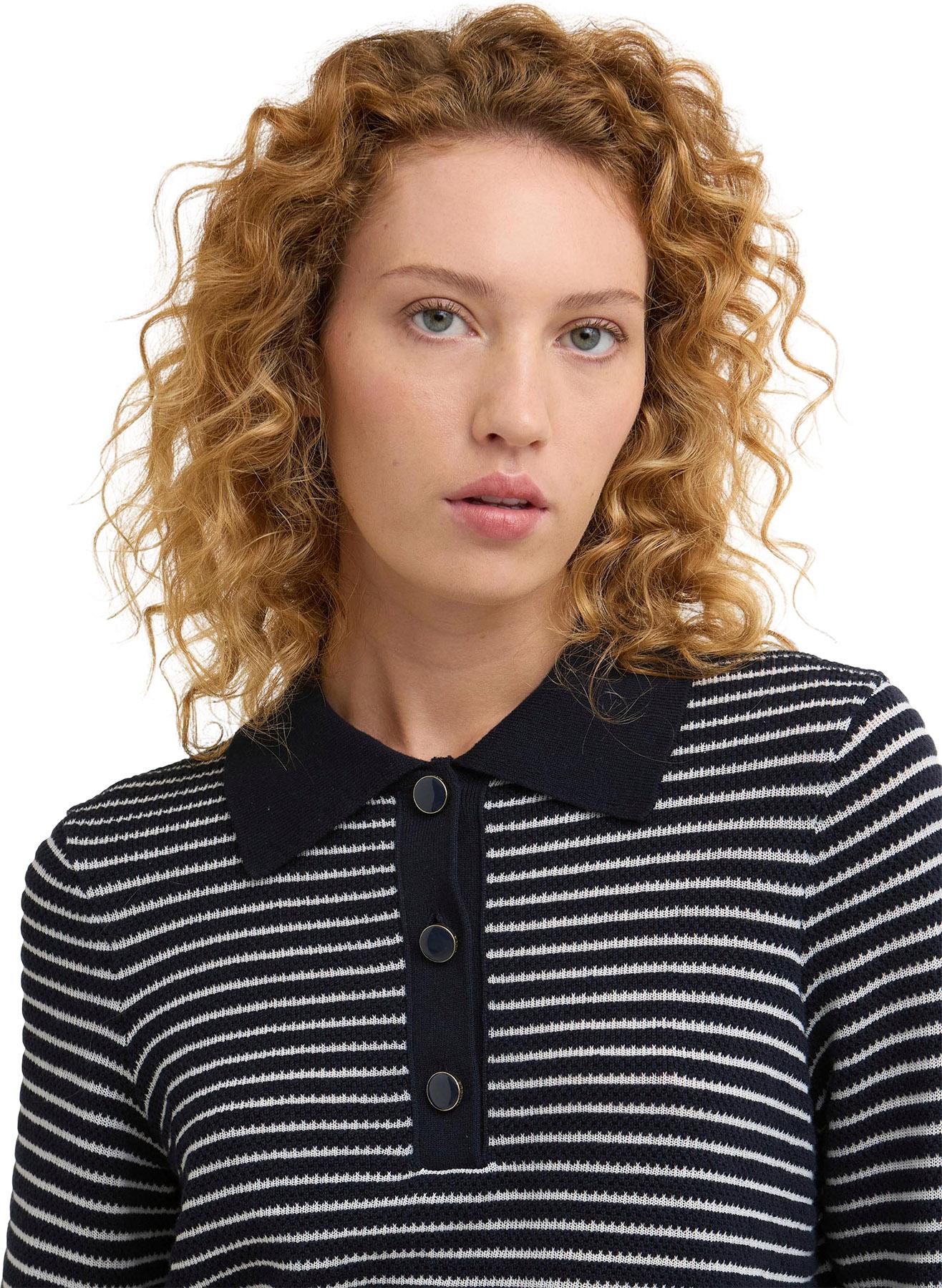 Product gallery image number 4 for product Inez Striped Collared Jumper - Women's