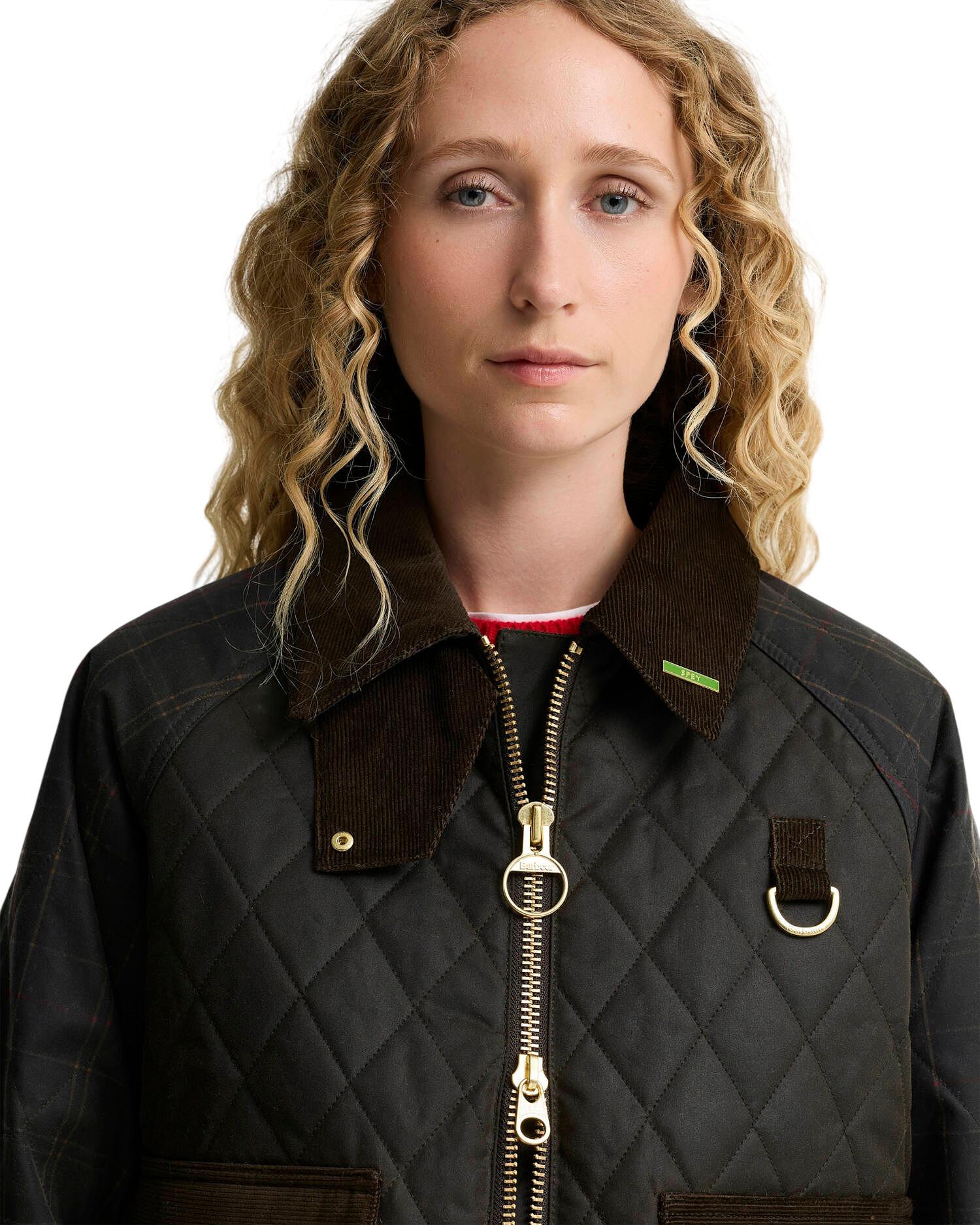 Product gallery image number 3 for product Tartan Reimagined Icons Spey Tartan Quilted Waxed Jacket - Women's