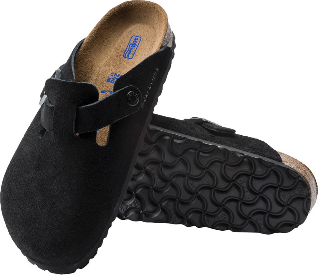 Product gallery image number 2 for product Boston Soft Footbed Suede Leather Mules [Narrow] - Unisex